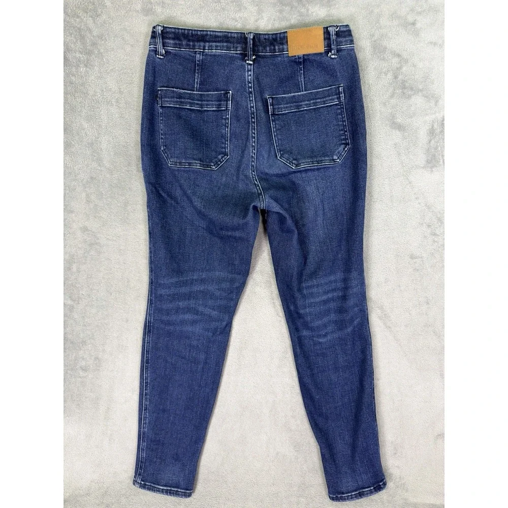 Judy Blue Jeans Womens 9/29 Blue Dark Wash High Rise Jogger Slash Pocket Stretch